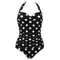 Halter Neck One-Piece Swimsuit | Polka Dot & Solid Colors | Flattering Plus Size Fit