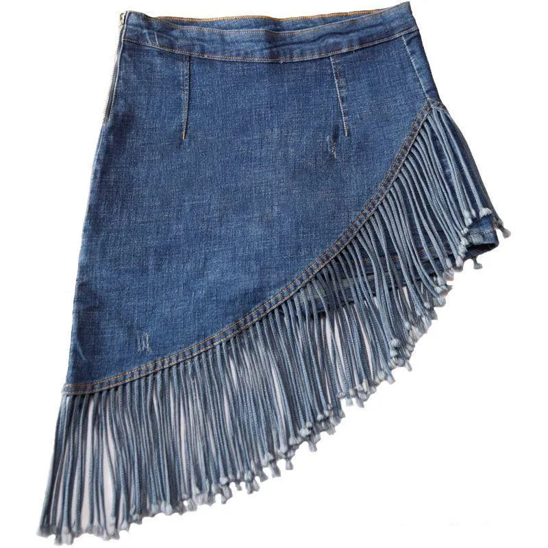 Tassel Denim Skirt for Women