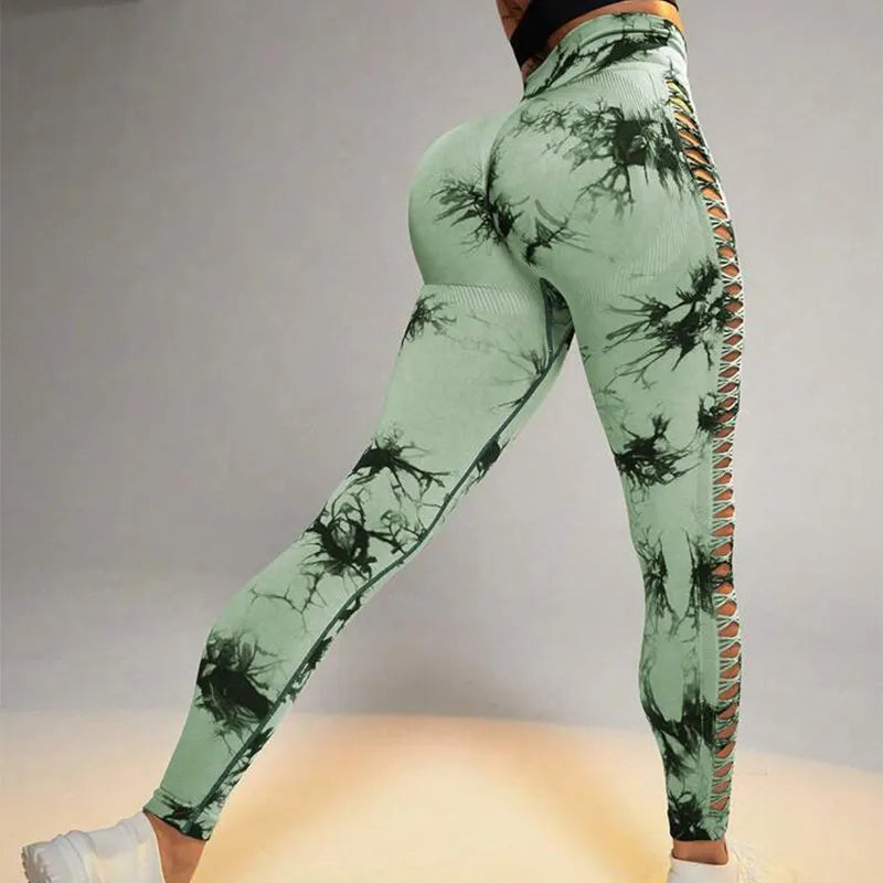 Tie-Dye High Waist Seamless Leggings | Butt-Lift Yoga & Gym Pants for Women