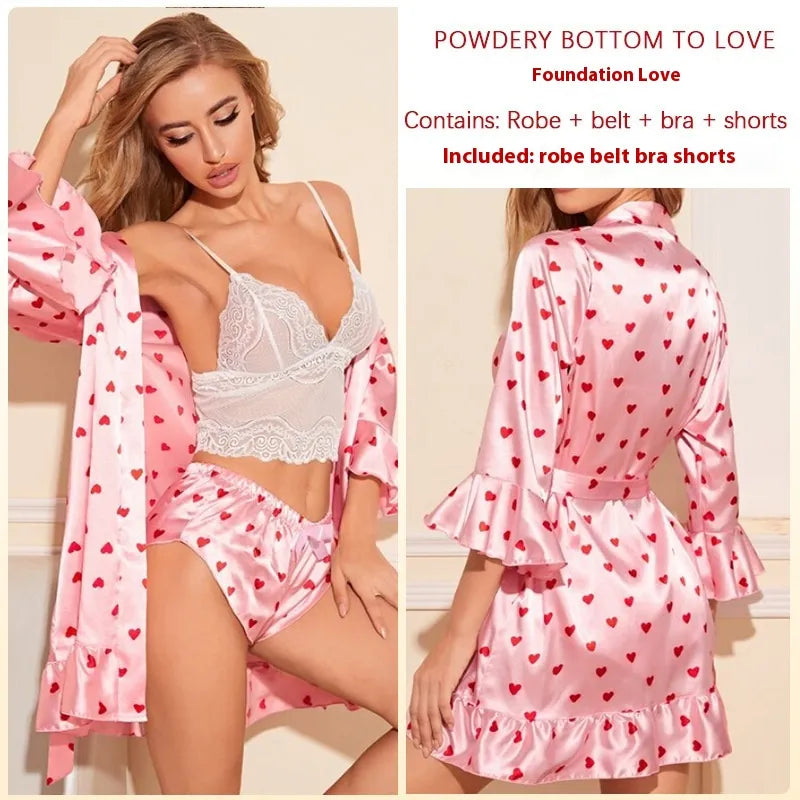Women’s Striped Love Nightgown Set – Cute & Comfortable Sleepwear