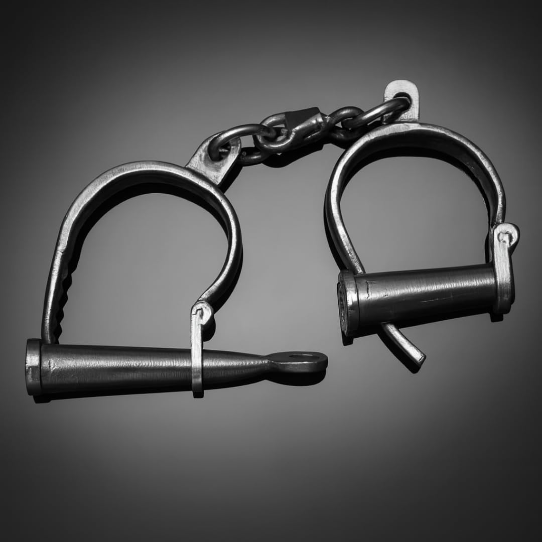 Heavy Duty Leg Cuff | Carbon Steel | Stage & Costume Accessory (Black)