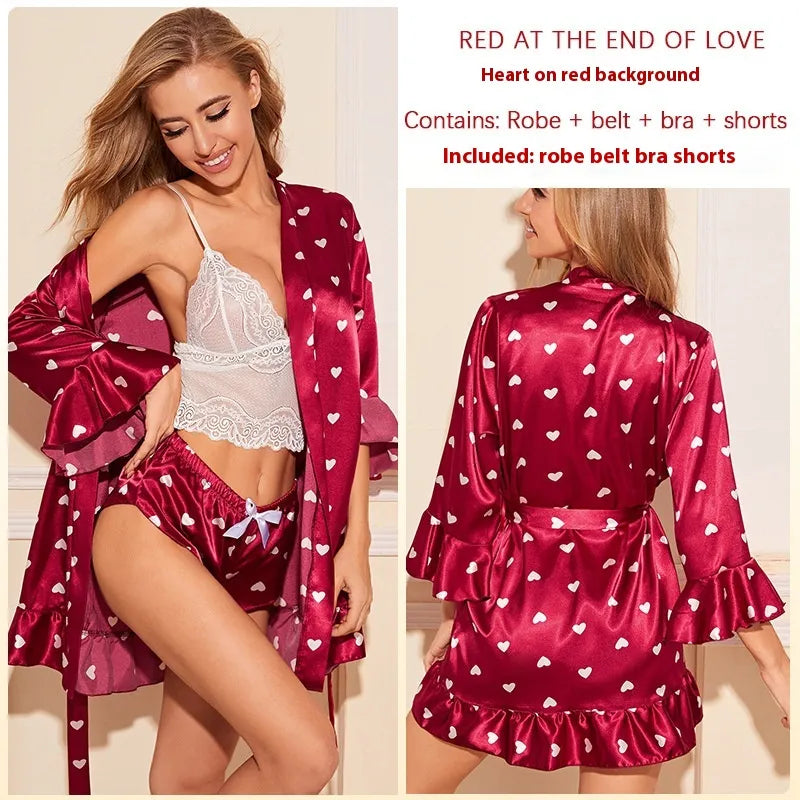 Women’s Striped Love Nightgown Set – Cute & Comfortable Sleepwear