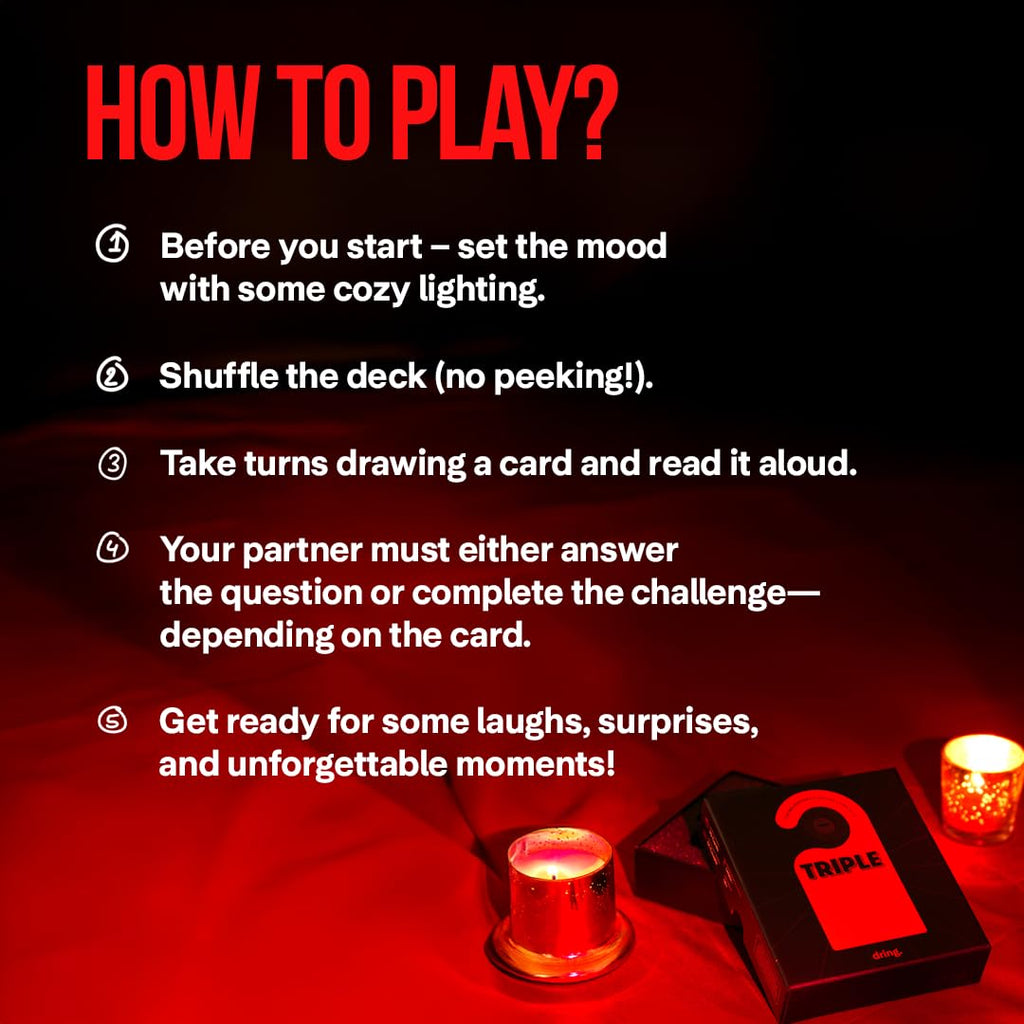 Naughty Couples Truth & Dare Card Game – 70 Romantic Challenge Cards for Date Night Fun