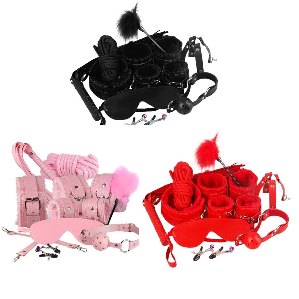 Luxury 10-Piece Couples Intimacy & Roleplay Accessories Kit – Premium Bondage Game Set