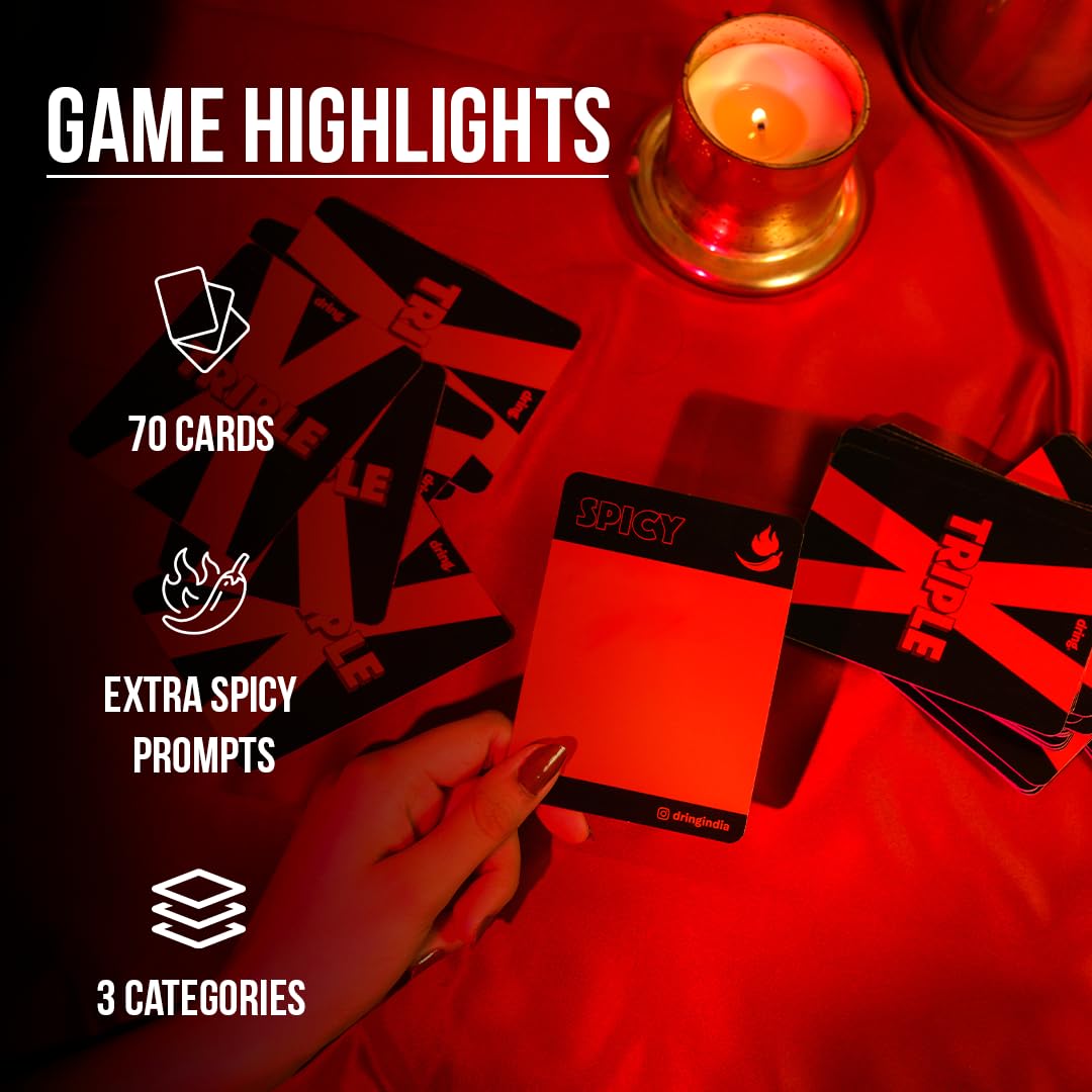 Naughty Couples Truth & Dare Card Game – 70 Romantic Challenge Cards for Date Night Fun