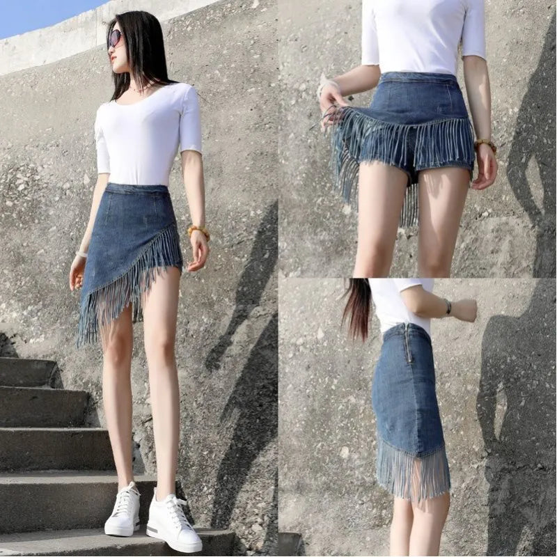 Tassel Denim Skirt for Women
