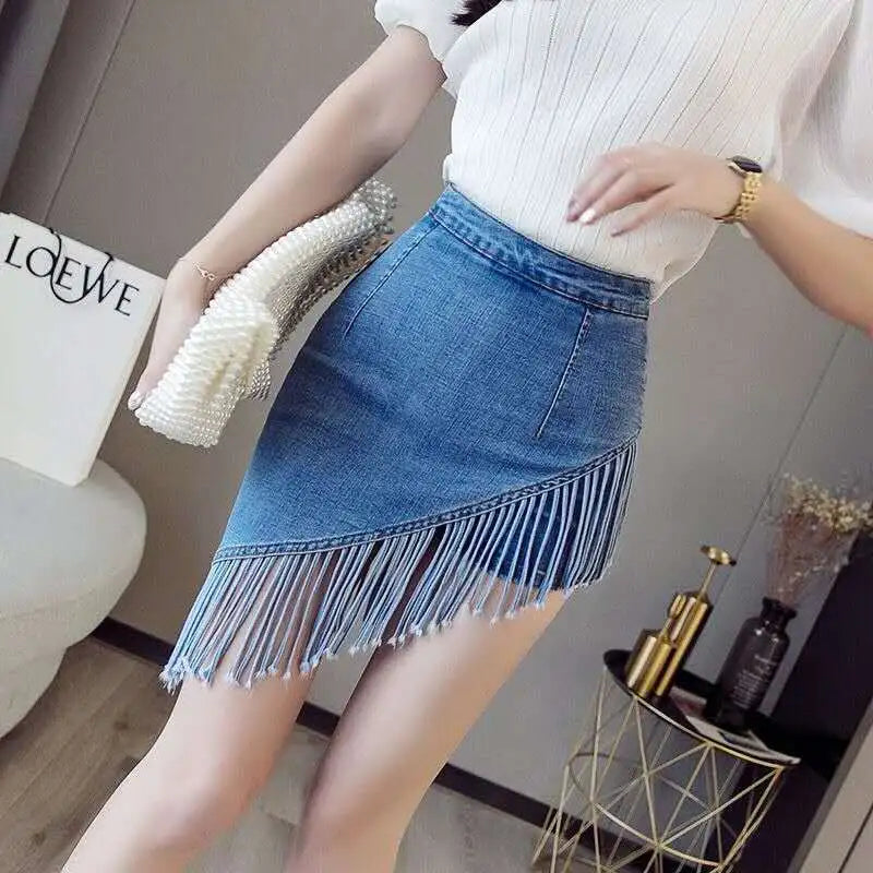 Tassel Denim Skirt for Women