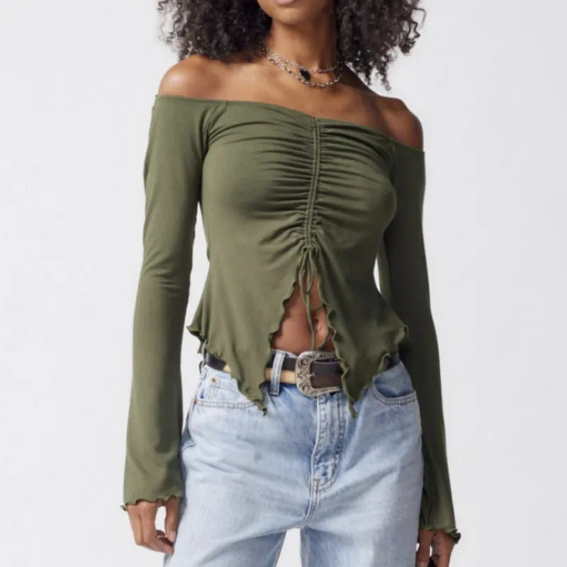 Women’s Off-Shoulder Long Sleeve Top